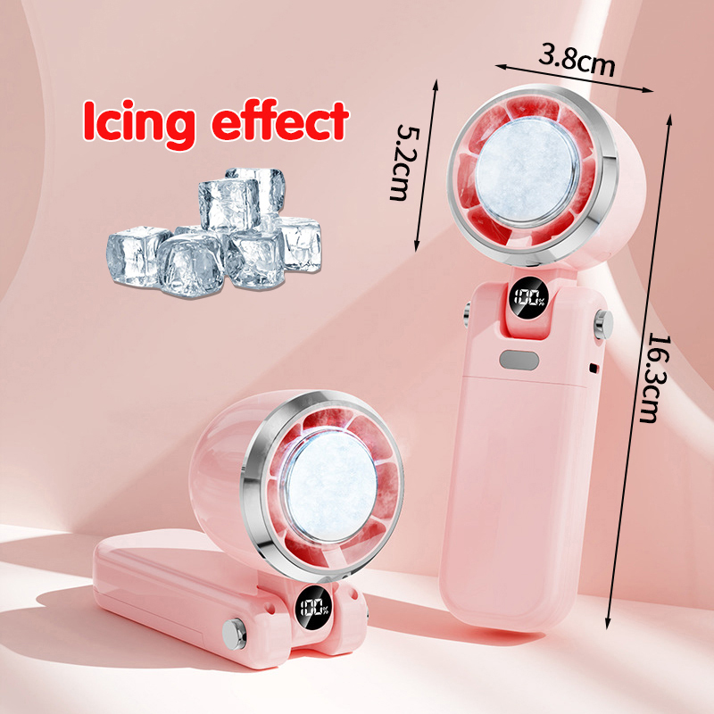Upgraded Electric Mini Fan Refrigeration Handheld Fan USB Rechargeable Portable Cooling Fan Air Cooler: Mixed Color