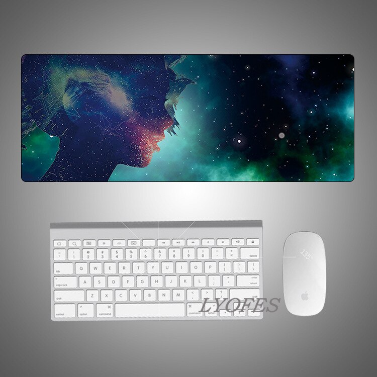 Gaming Desk Pads Cute Desk Mats Deskpad Starry Sky Kawaii Mouse Pad Large for Office Computer Keyboard Writing Desk Mat: 800x300x2mm 06