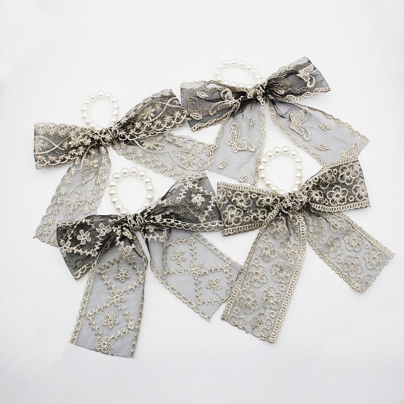 Ruban africain en dentelle brodée de 7 à 8CM de large, 1Yard, fil doré, bricolage, accessoires de cheveux faits maison