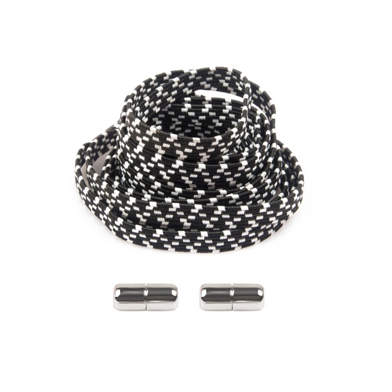 1 paar veters zonder strik, platte elastische veters, kindersneakers voor volwassenen, veters, snelle, luie veters, schoenveters met metalen capsulegesp