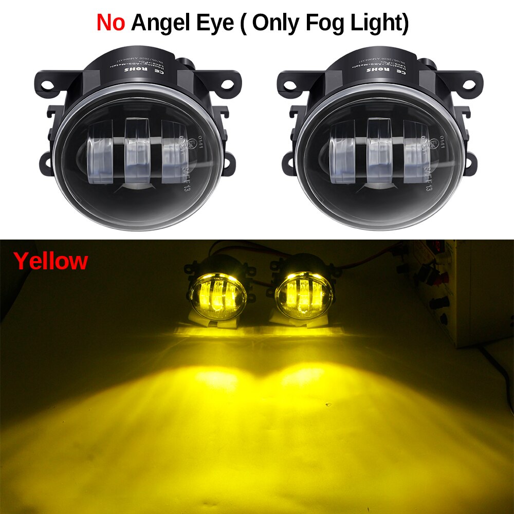 2 Pieces Angel Eye Fog Light For Suzuki Grand Vitara Jimny Swift SX4 Splash Alto Ignis Car LED Lens DRL Fog Daytime Running Lamp: Yellow