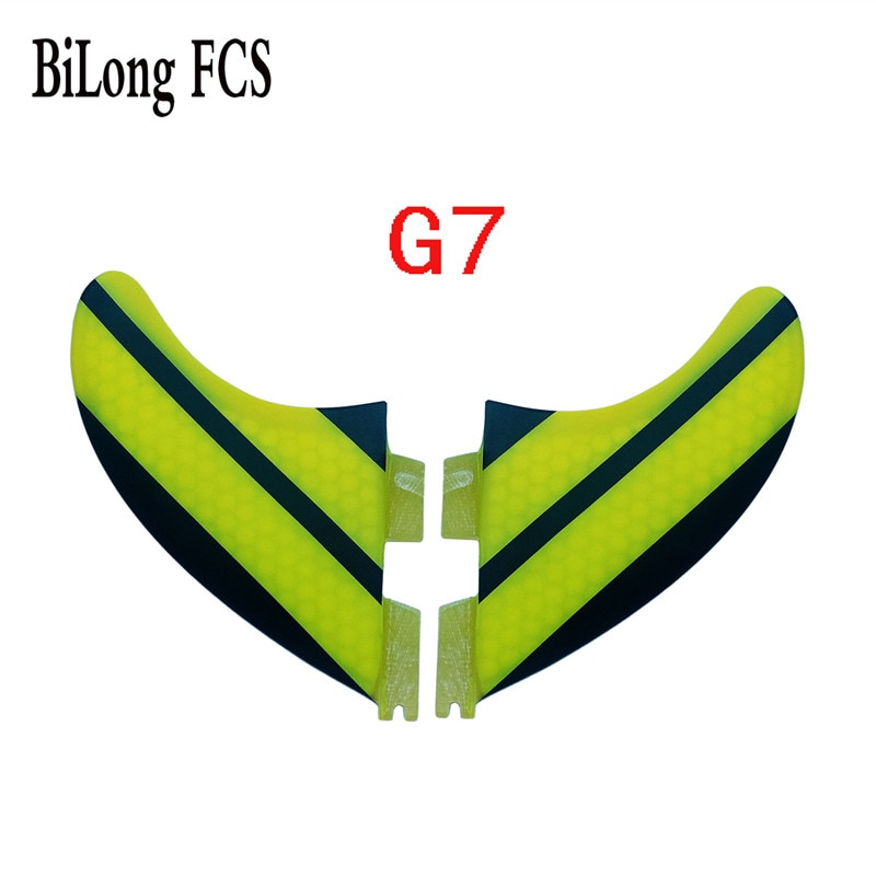 BiLong FCS II-aletas de fibra de carbono para tabla de surf, tamaño G3, G5, G7, Juego de 2 unidades