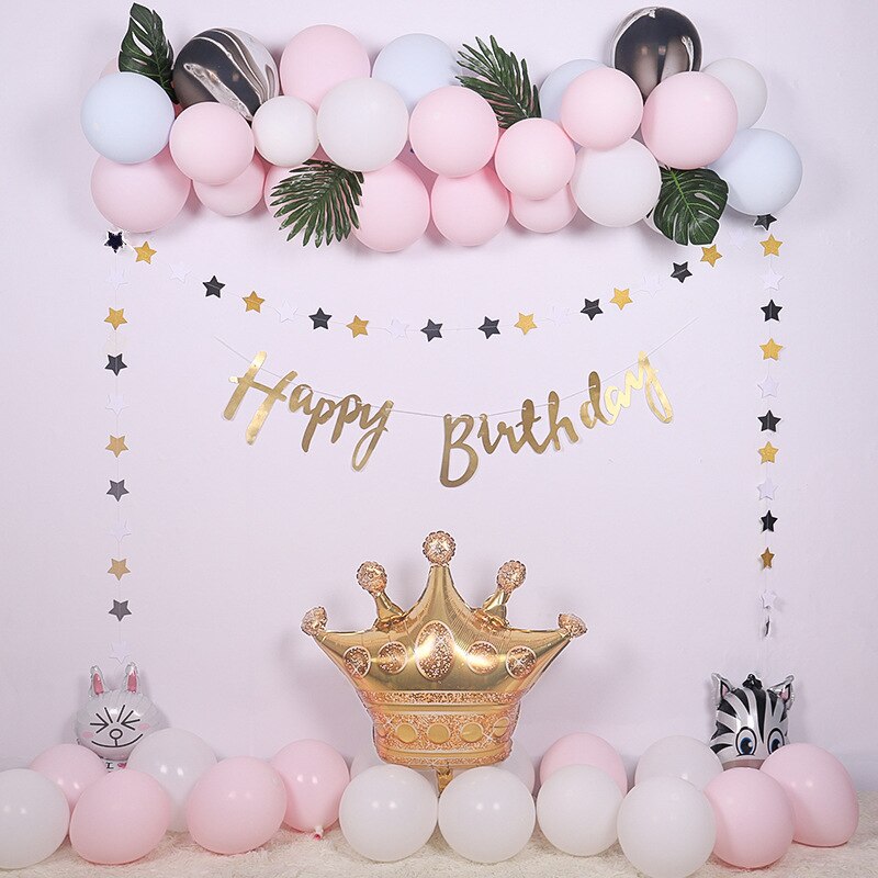 Birthday Party Decoration Balloon Adult Birthday Arrangement Children's Aluminum Film Balloon Package Macaron Animal Theme: D