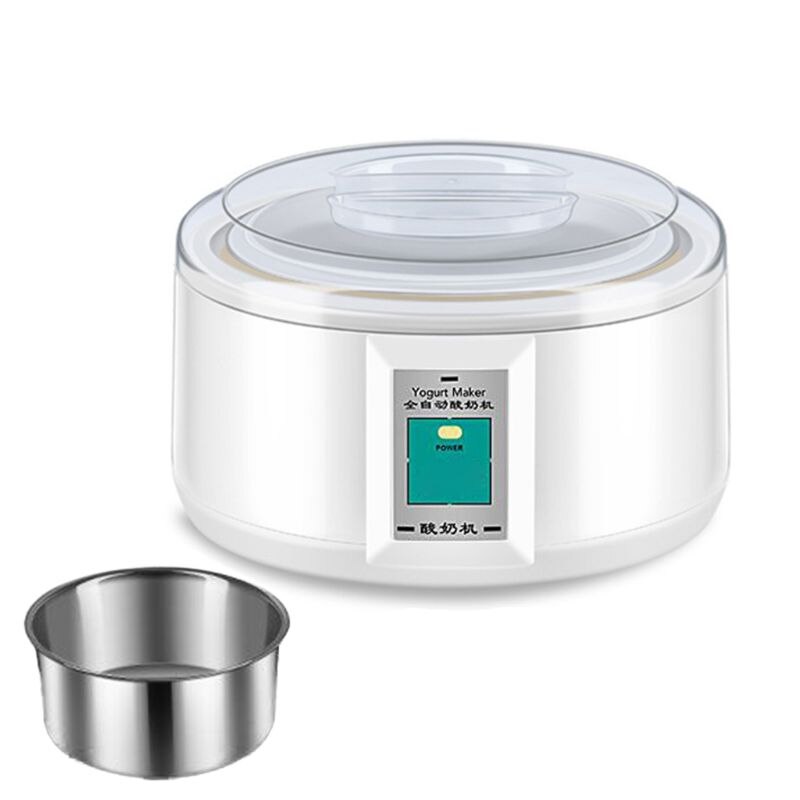 Yogurtera eléctrica de 1,5 l, herramienta automática de bricolaje, contenedor de yogur, horno doméstico para cocina, Mini electrodomésticos para el hogar: Blanco