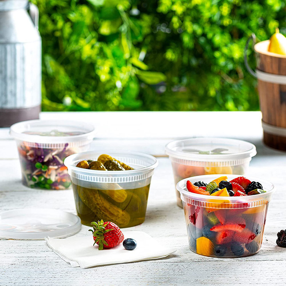 240ml/480ml plastbehållare för engångsmatförvaring med lufttäta lock, matbehållare för sallader, förvaring i kök, kylskåp