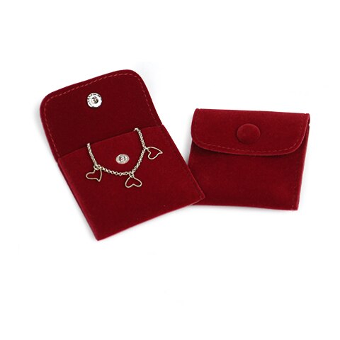 Sacchetto di velluto Gioielli Regalo Della Borsa Della Moneta di Imballaggio A Scatto Ispessimento Vellutino Della Collana/Anello/Braccialetto di Immagazzinaggio Del Sacchetto Dell'organizzatore Dei Monili: DZ10S2 dark red / 7x7cm