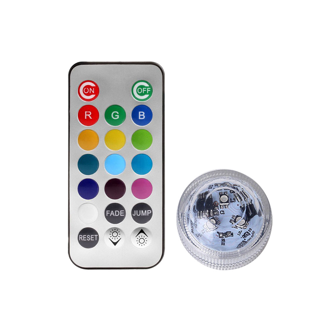 Ip68 waterdichte onderwater led afstandsbediening rgb onderwaterlamp op batterijen nachtlampje voor aquarium zwembad tuin: 1 lamp 1 afstandsbediening