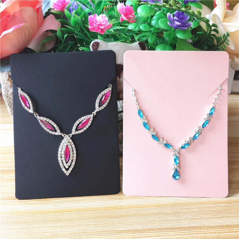 Handmade Kraft Colorful Paper Cardboard for Jewelry Necklace Hand Chain Display Packaging Card 12Pcs/lot 12.5x9cm