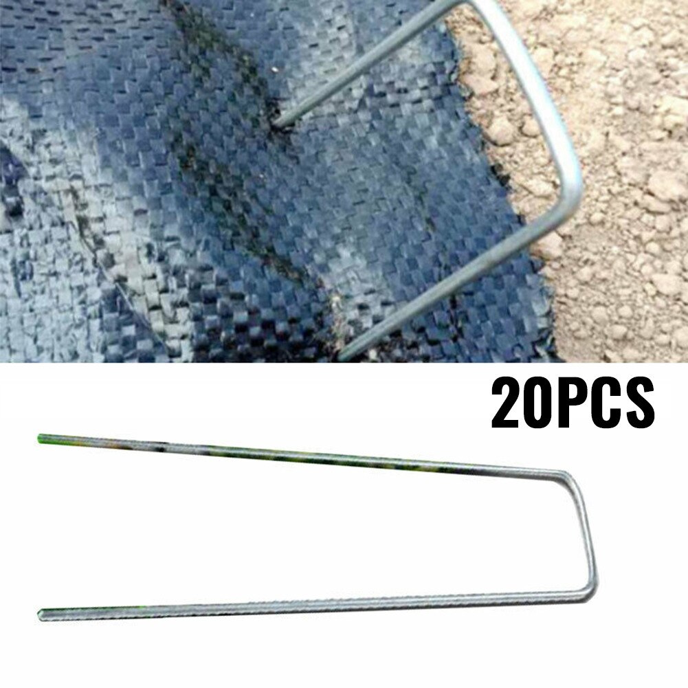20pcs Turf Pin Black Fastening Garden Tent Ground Staple’s Securing Pegs