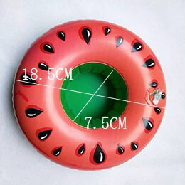 Ananas beignet boisson gonflable porte-bière piscine partie approvisionnement flotteur accessoires enfant adultes jouets de bain cerise fruits anneau de natation: watermelon