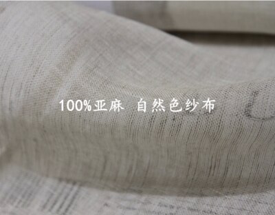 Linned voile gardiner stof - naturhvid og offwhite farver 280cm bredde 100 gsm vægt: Naturlig