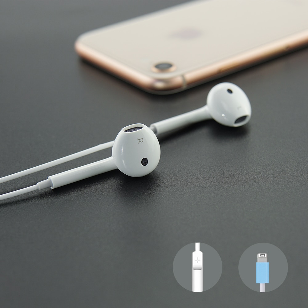 Novo fone de ouvido baixo estéreo com microfone com fio gaming headset para o telefone móvel apple iphone 7 8 plus x xr 11