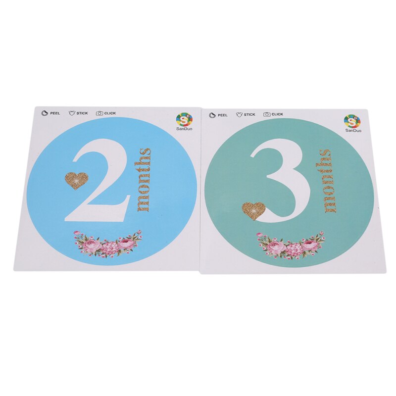 12 maanden stickers fotografie rekwisieten voor zwangere vrouw pasgeboren baby groeirecord 1-12 maanden deken kleding muurstickers