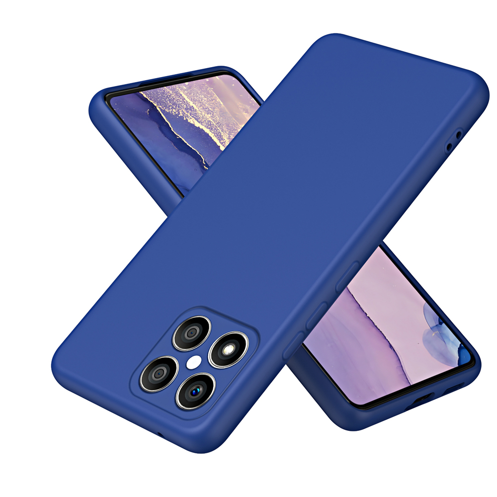 Coque de téléphone en Silicone liquide, étui arrière pour Honor X6 X6S X6A X7 X7A X8 X8A 4G 5G: CANVAS / Bleu foncé