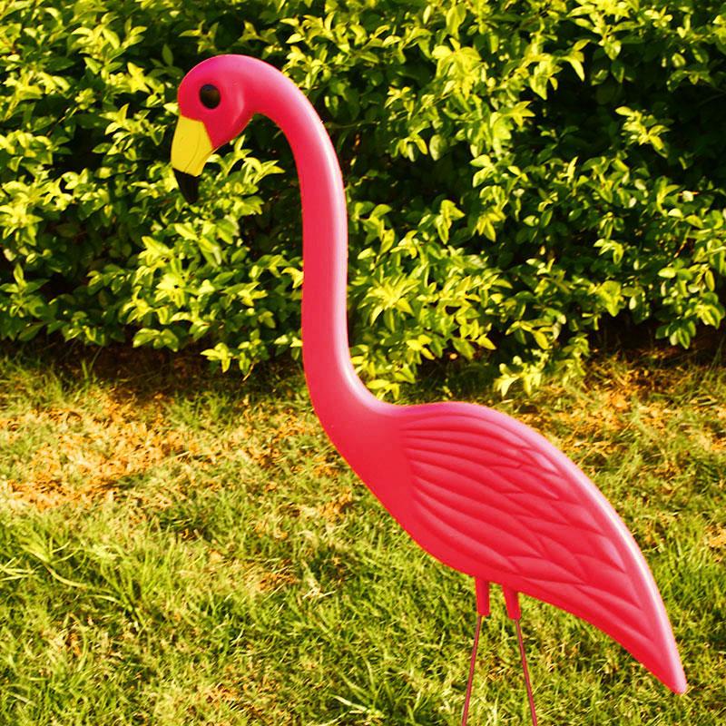 1Pcs Pink Flamingo Statue Gardening Decor Artificial Flamingo Decoration Outdoor Home Yard Garden Lawn Art Ornaments Plastic