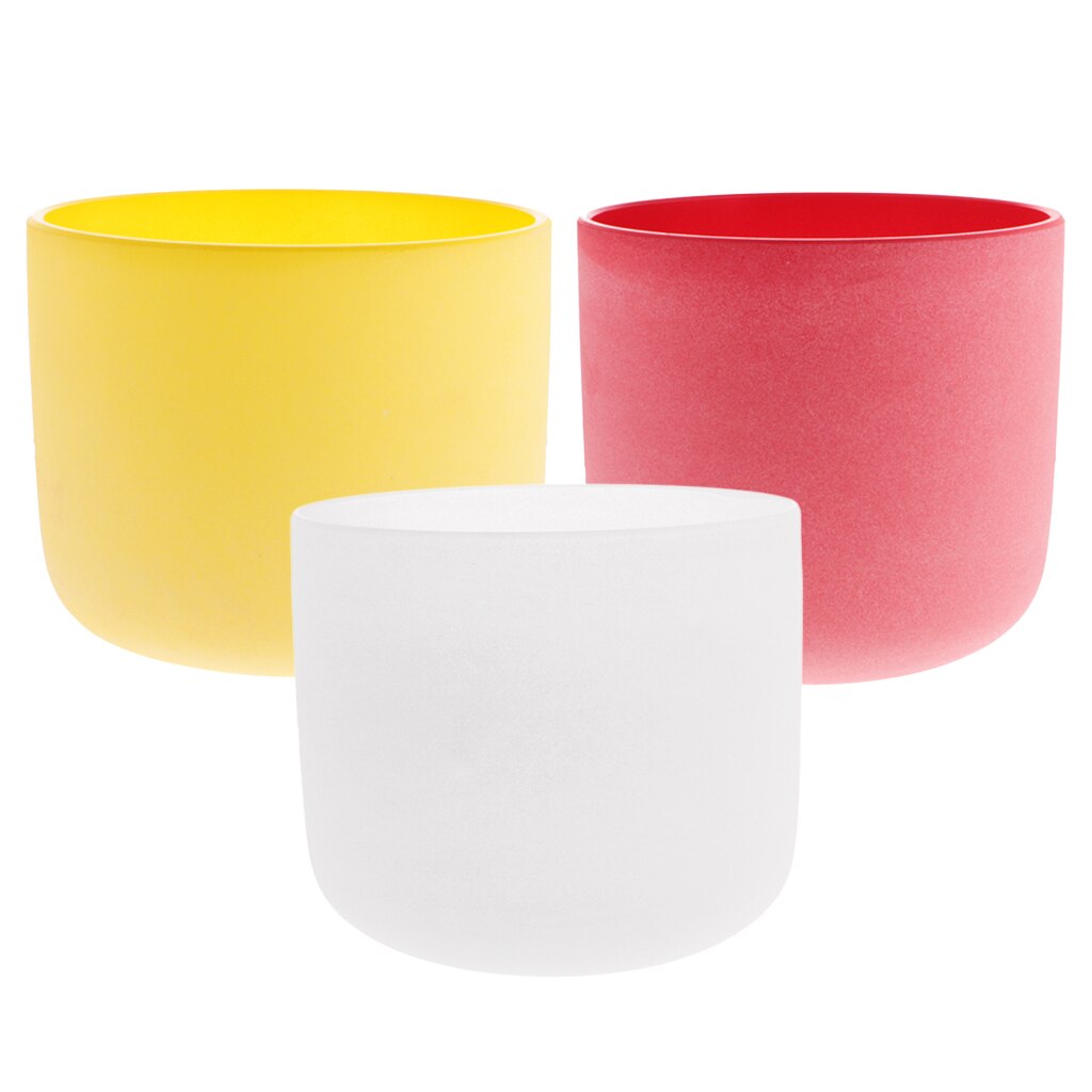 Crystal Singing Bowl C Note E Note Set for Frosted Quartz 7 Inch