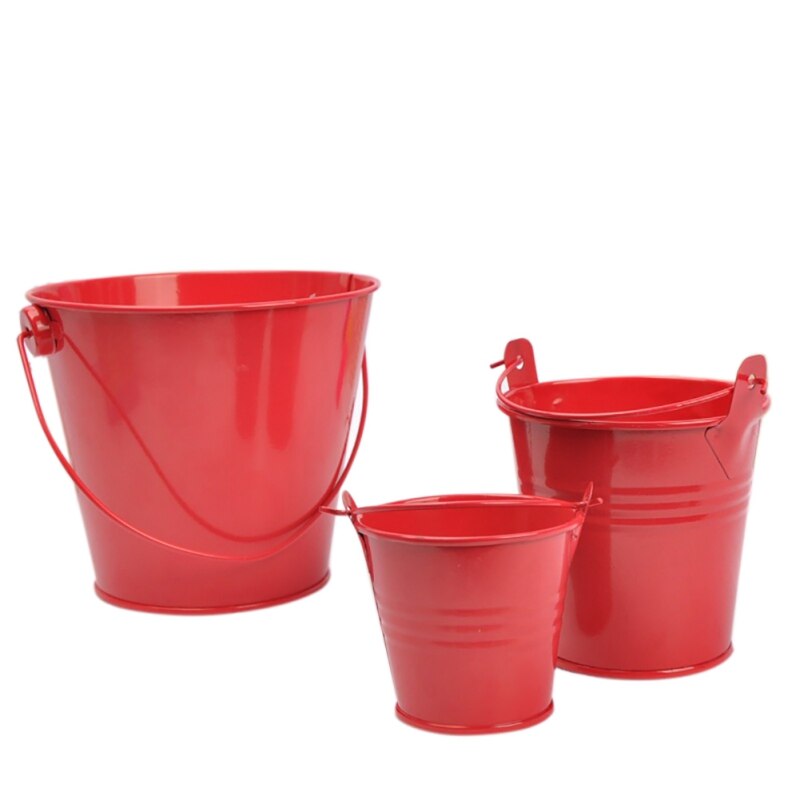 Mini cubos de lata cubos de hojalata de colores con asas maceta de plantas organizador de almacenamiento de escritorio decoración casa hogar: R / L