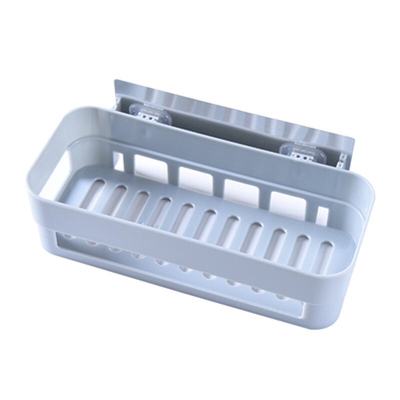 Prateleira adesiva para banheiro, rack de armazenamento adesivo decorativo 3 cores para banheiro e cozinha, chuveiro de canto, prateleira, rack de armazenamento: Square blue