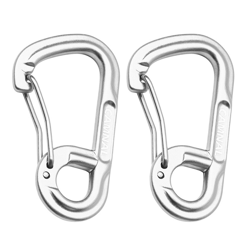 Aluminium Karbinhake D-ring - Clip Nyckelring för Camping & Vandring: Silver-