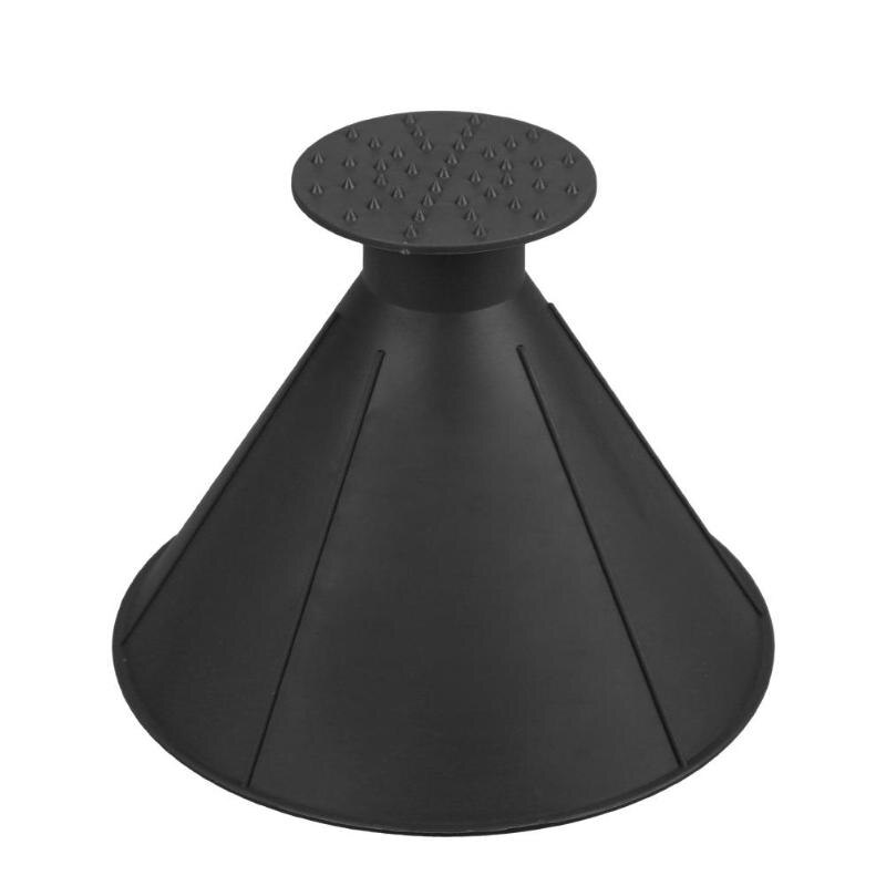 Auto Car Magic Window Windshield Car Ice Scraper Shaped Funnel Snow Remover Deicer Cone Deicing Tool Scraping ONE Round: Black 17.5cm