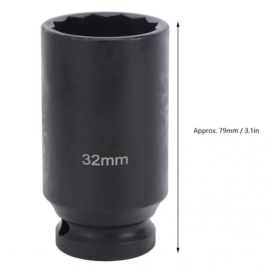 4Pcs 1/2Inch Drive Impact Socket High Hardness Chrome Molybdenum Steel Double Hex