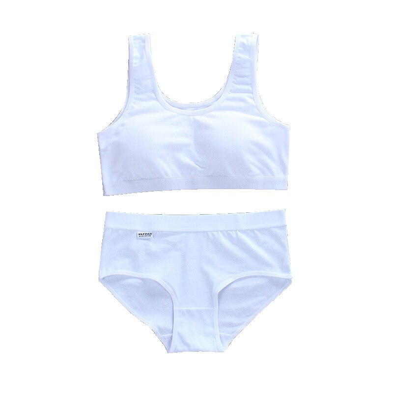 Tiener Beha En Slipje Sets 8-14Y Tiener Kleding Tiener Sport Ondergoed Training Bh Korte Voor Meisjes 10 Sport Gewatteerde Topic 12: WHITE / 16