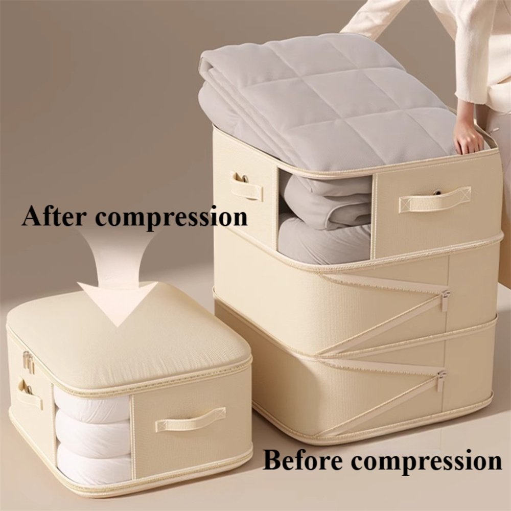 Compression Dustproof Organizer Storage Bag Large Capacity Moisture-proof Clothes Quilt Moving Bag Self Compression Organizer
