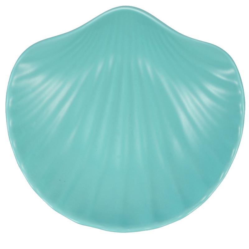 Shell Shape Ceramic Salad Plate Breakfast Fruit Dessert Cake Bread Dish Snack Tray Food Container Kitchen Tools Tableware: Blue