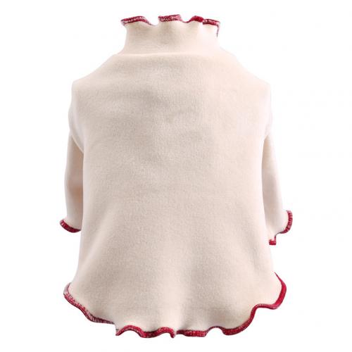 Flanell Haustier Herbst Winter Hund Bogen Einfarbig Hause Warme Kleidung Basis Hemd Freizeit Weste Jacke: Beige / L