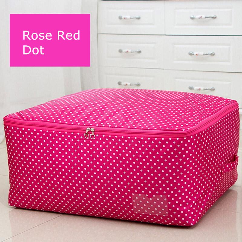 Halpa moderni pisteprintti vaatteiden säilytyspussi ml suurikokoinen oxford peittokaappi järjestäjä kontti organizador de armarios: Ruusun punainen piste / M noin 60 x 50 x 28cm