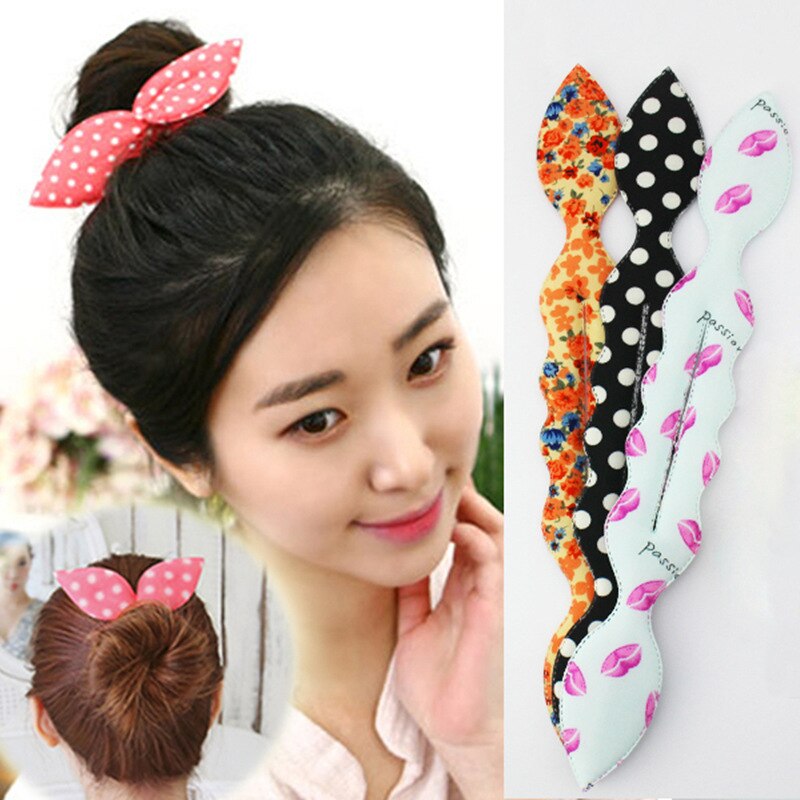 Accesorios para el cabello con Orejas de conejo de Corea, plato de albóndigas para el cabello, cabezal de esponja, herramientas para el cabello, palo de pelo dulce