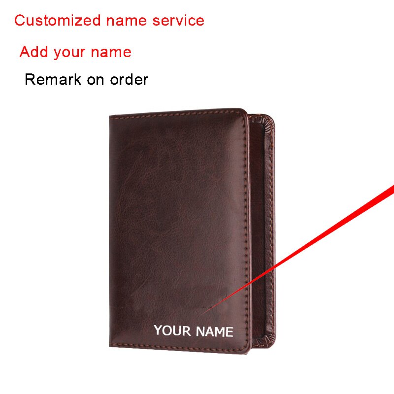 Organisator Lederen Paspoort Cover Reizen Paspoorthouder Mannen Vrouwen Portemonnee Met Kaarthouder &amp; Money Pocket: Coffee Add name