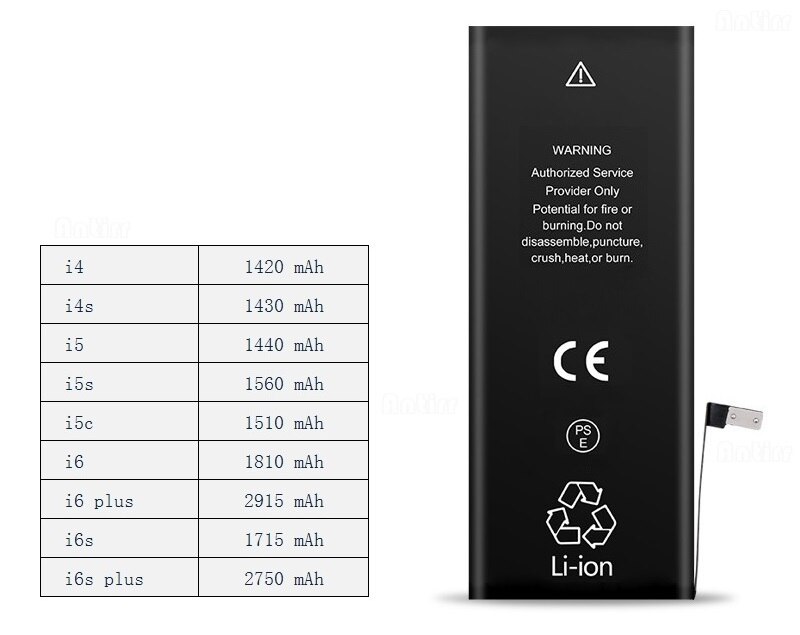 Antirr mærke 1420 mah 3.7v li-ion intern batteri udskiftning til iphone 4 4g med reparationsværktøj