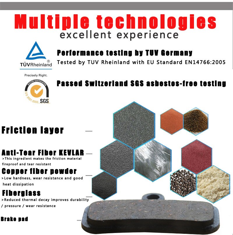 4 Pair MTB Mountain E-BIKE Bicycle Disc Brake Pad FOR SRAM AVID Rival 22 S700 Red 22 B1 Force 22, CX1 Semi-Metallic Accessories