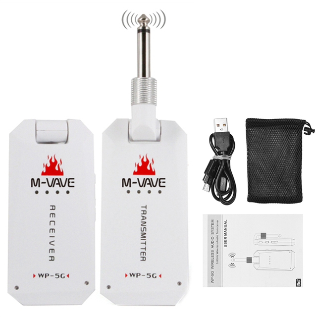M-VAVE 5,8 G Gitarre Wireless Sender Empfänger Audio Digital Wireless Gitarre System 30M Übertragung für Gitarre Bass Stereo: YELLOW