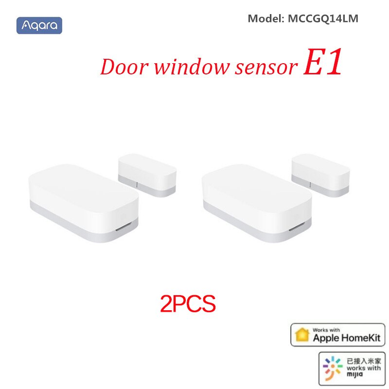 New aqara  e1 smart window and door sensor, zigbee 3,0, works with homekit and the mi home app for smart home use.: 2 pcs