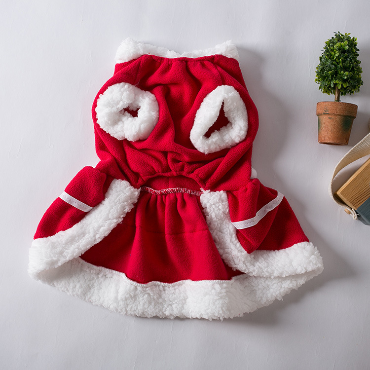 Pet Christmas Costume Dog Clothes For Year Christmas Dog Dress Pet Skirt Dog Thick Autumn And Winter Pet Clothes