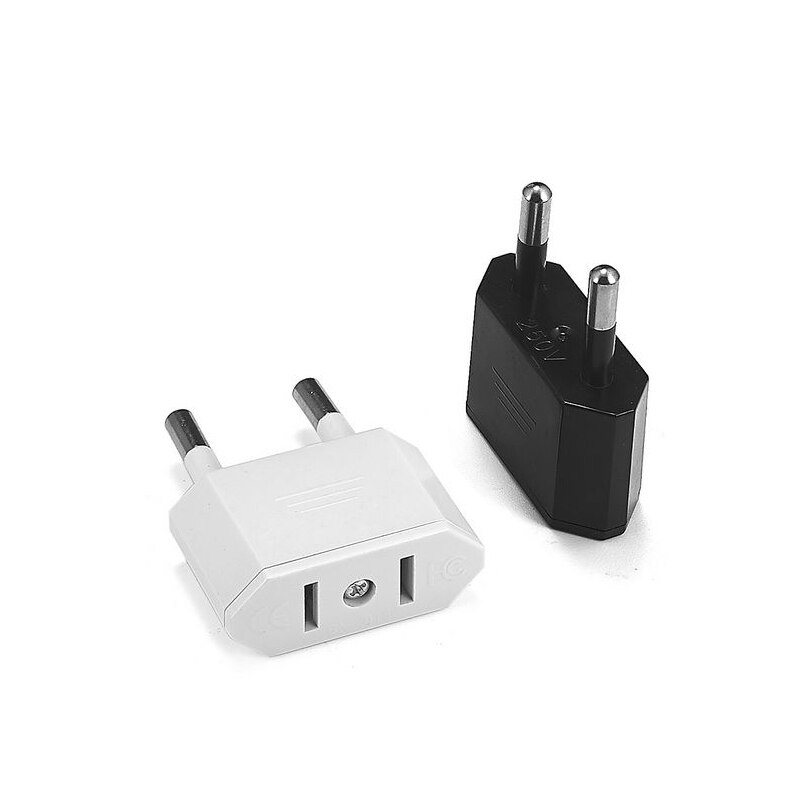 10 stuks eu-stekkeradapters 4.0mm amerikaanse, chinese, japanse naar eu, euro, europese reisstekkerconverter, oplader, stopcontact