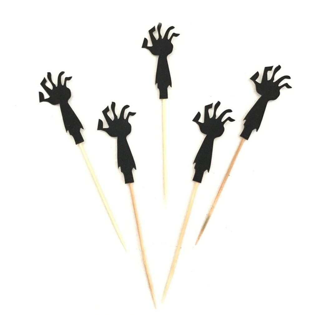 Halloween Paper Zombie Arm Insert Card To Imitate Zombie Hand Cake Decoration
