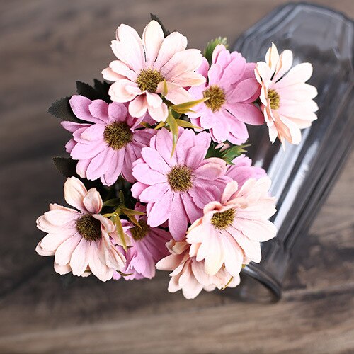 10 Hoofd Kunstbloemen Gerbera Tak Handgemaakte Diy Bloem Muur Boeket Nep Bloem Home Banket Bruiloft Kerst Decoratie: champagne pink