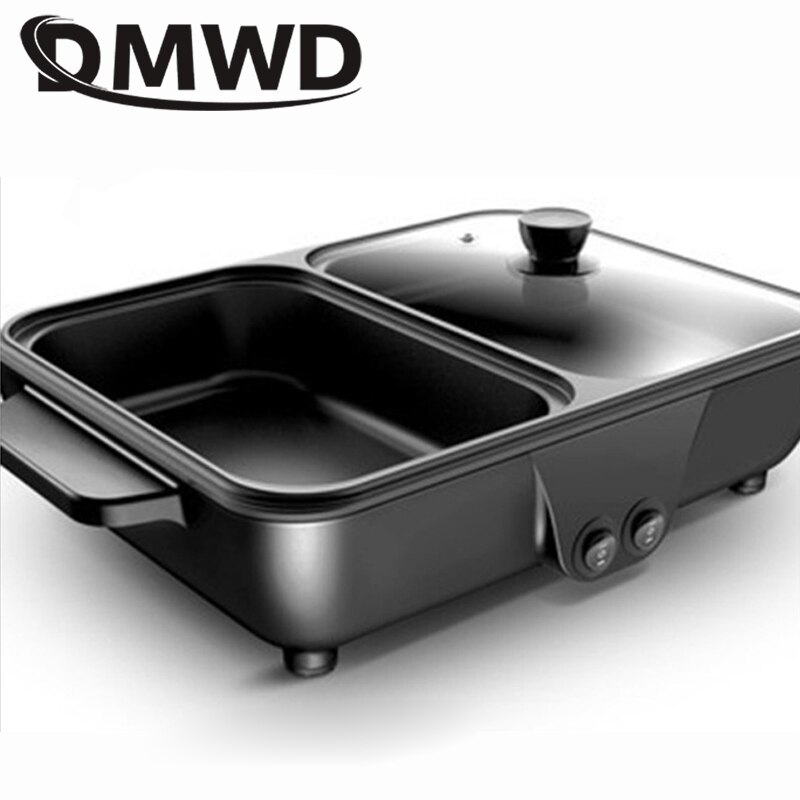 Multifunction Electric Cooker Hotpot Barbecue Grill Griddle Egg Omelette Frying Pan Stove Crepe Oven Pancake Pie Baking Roaster: Key Button BL / AU