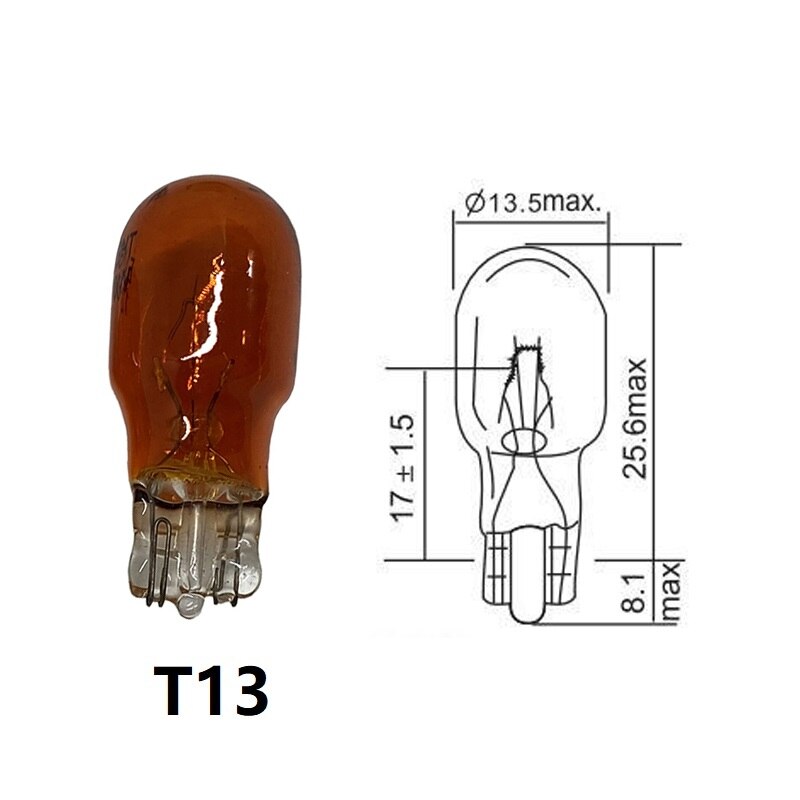 10/4/1X T15 W16W T13 W10W vidrio de bajo consumo bombilla halógena luz Interior Base de cuña automotriz Blanco/ámbar claro 12V