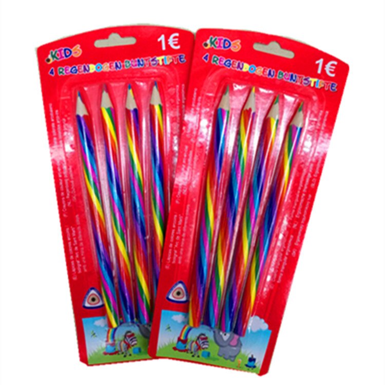 4 lindo de madera de lápiz de Color arcoíris de caramelo Color a 4 concéntricos, dibujo a lápiz conjunto para los estudiantes Estudiante de pintura Graffiti arte suministros