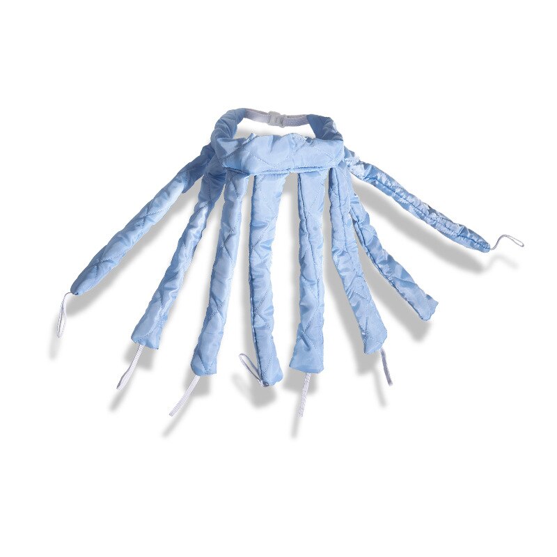 Bigoudis pour cheveux sans chaleur, bigoudis, serre-tête, ruban de soie, ondulation douce, sans chaleur: Bleu