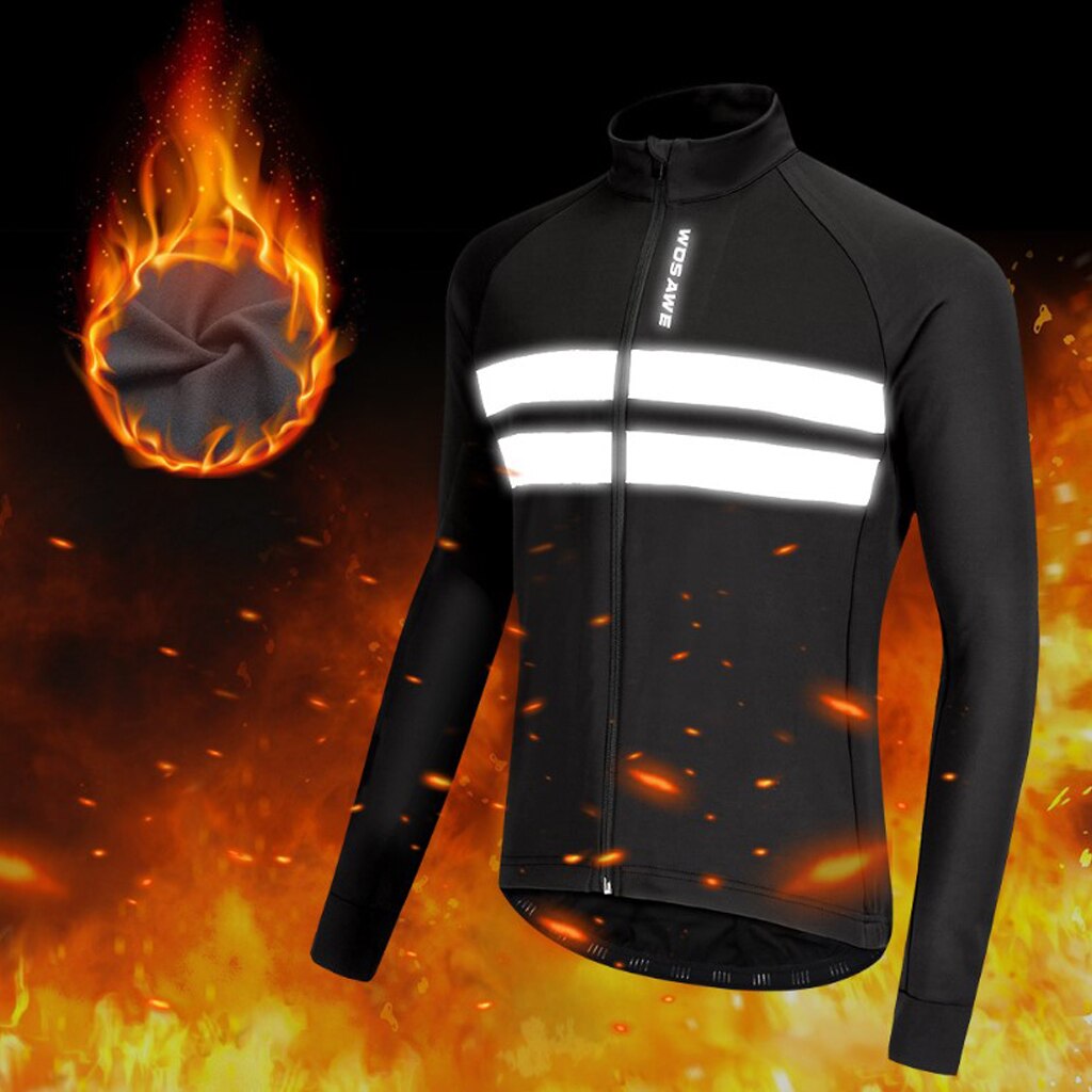 Men Cycling Jacket Thermal Fleece Lining Mountain Bike Windproof Cycling Jacket
