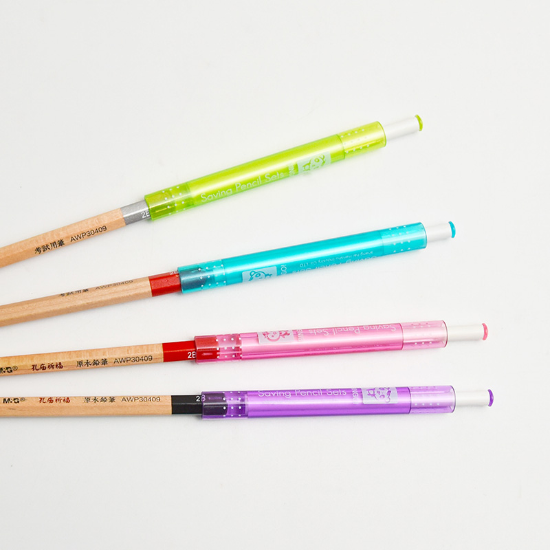 5 pcs/lot Plastic Protective Cap Extension Rod Coupling Sketch Pen Pencil Grip Extender Student Supplies