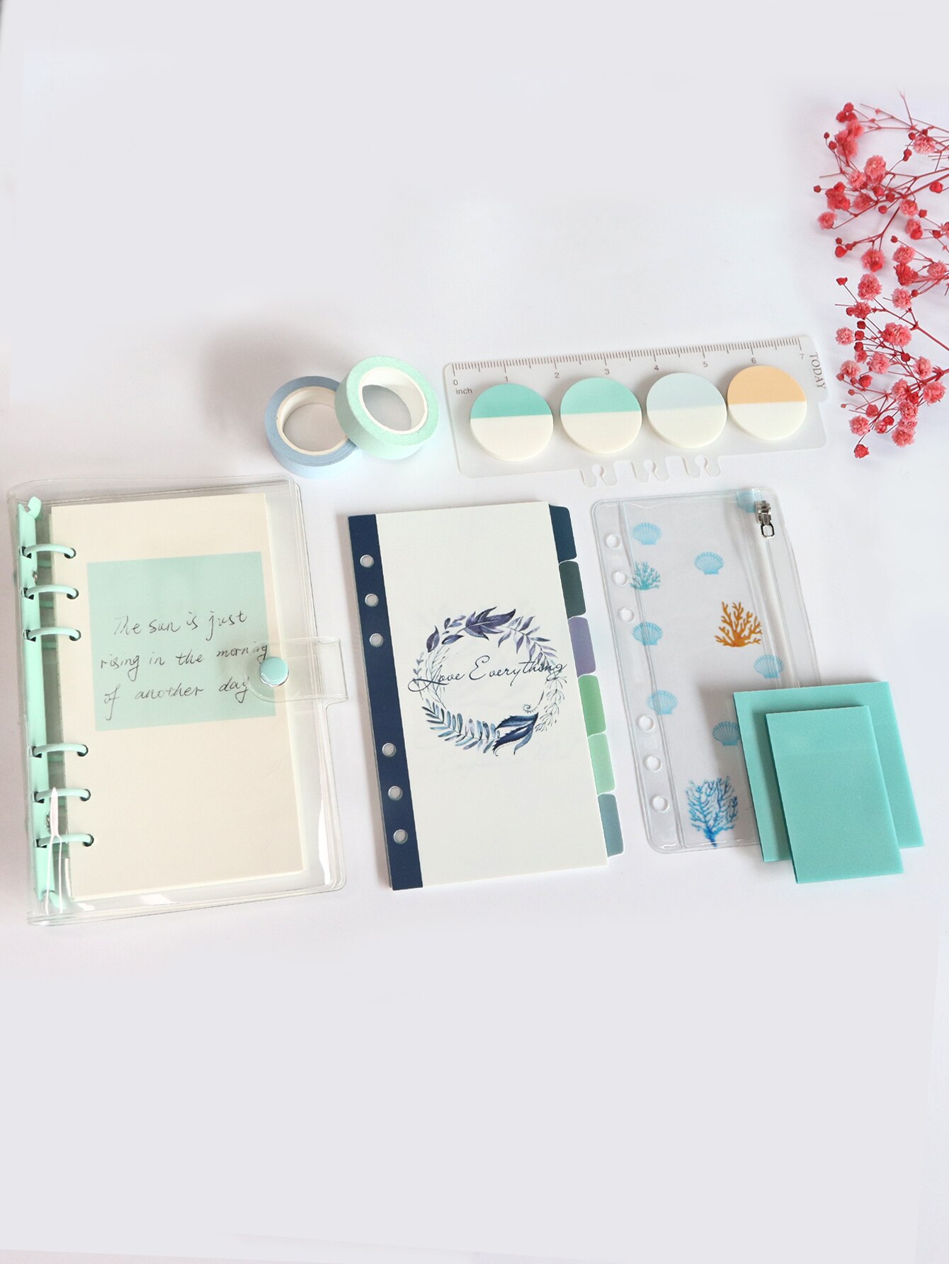 Kawaii Stationery Full Notebook Box Set With Bookmark Planner Stationery Journal and Washi Tape School Supplies
