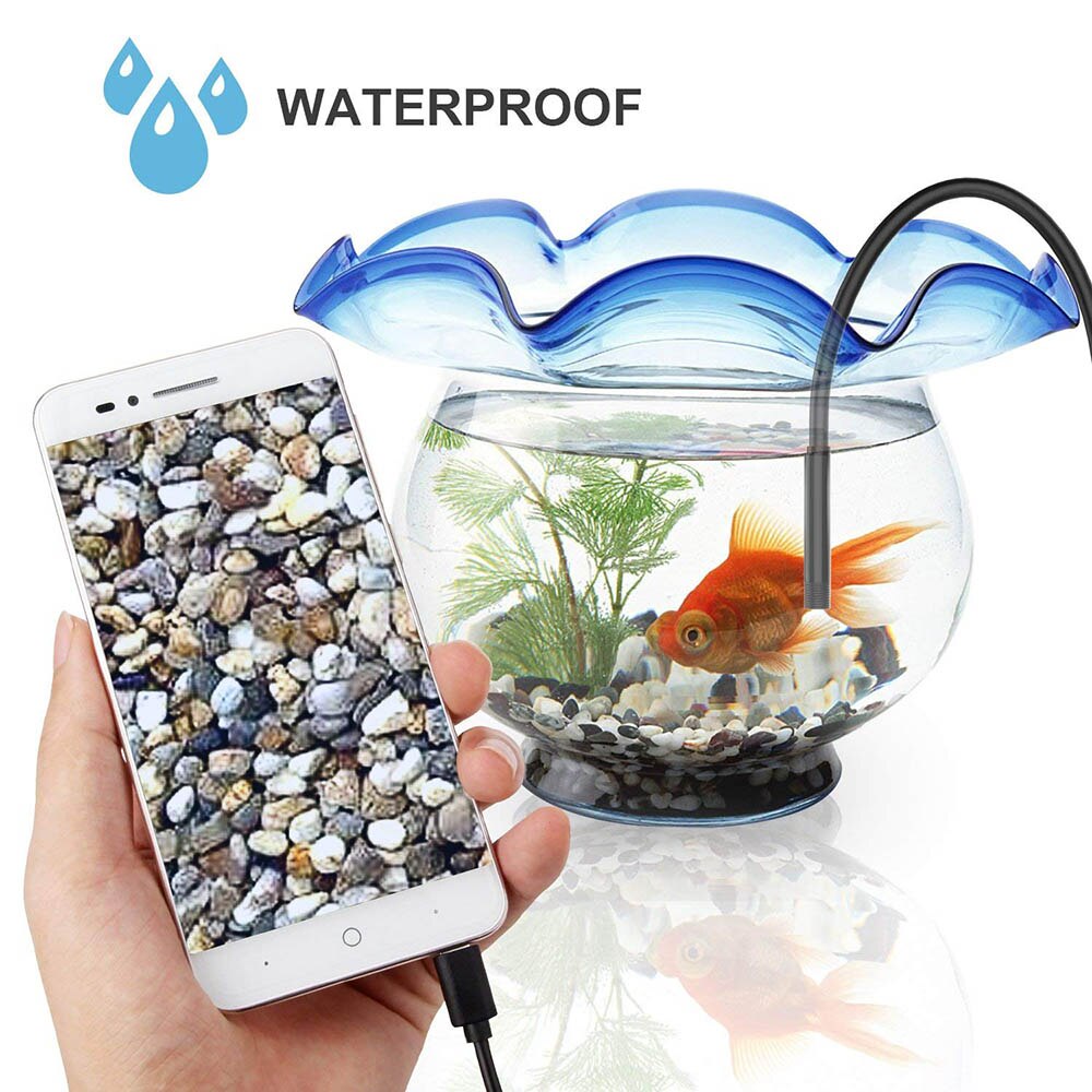 7mm Endoscope Camera Flexible IP67 Waterproof Inspection Borescope Camera for Android PC Notebook 6LEDs Adjustable
