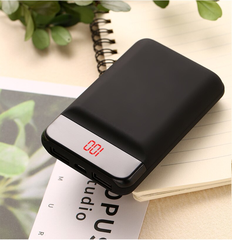 Mini Power Bank 20000mah External 2 USB 2.4A Battery Power bank LED Powerbank Portable Mobile phone Charger For Huawei iPhone