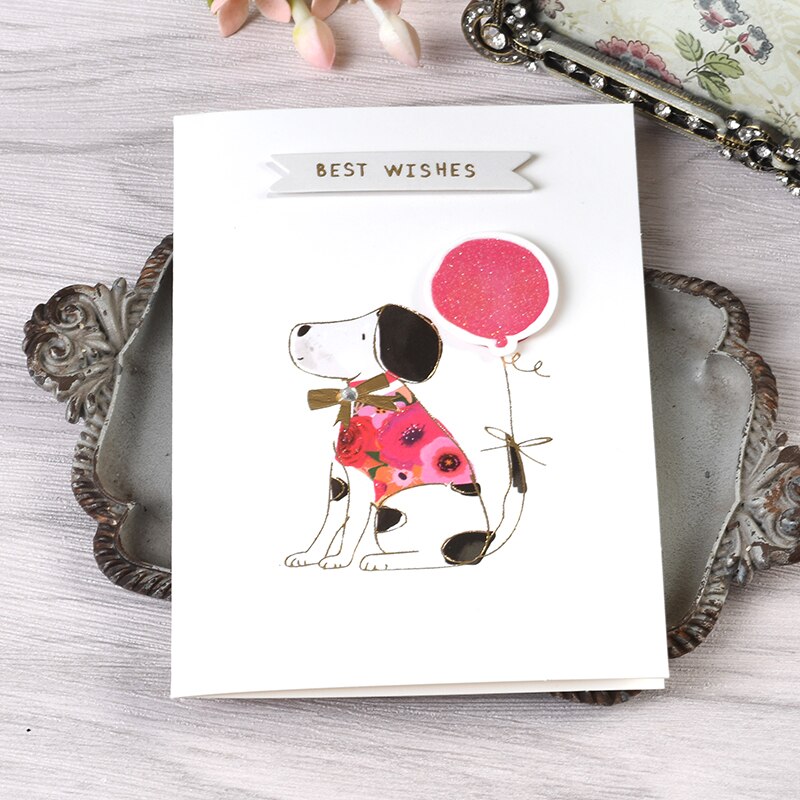 4pcs Flower Mini Greeting Card Happy Birthday Small Card Kids Good Luck Message For You Card